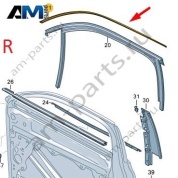 Молдинг двери пассажира черный (верх) Volkswagen Тигуан 57G837644B041