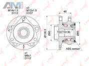 Ступица передняя в сборе LYNX для Tiguan 2016-2020 WH-1359