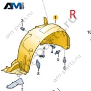 Подкрылок передний правый VAG 83G821172 на Audi 2018-2026