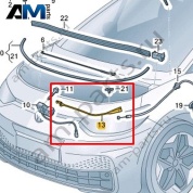 Трос замка капота Volkswagen id3 2020-2024 10B823531A