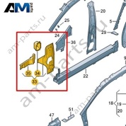 Внутренняя часть стойки A Volkswagen id4/id5 2021-2024 11A802123