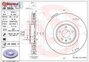 Передний левый тормозной диск (BREMBO) 09.D936.11 для  Porsche Macan (2014-2018)