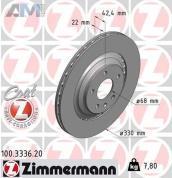 Задние тормозные диски ZIMMERMANN 100.3336.20 Audi A8 (D4) 2010-2017