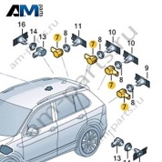 Парктроники переднего бампера сбоку VAG 5WA919275 905 на Skoda 2019-2026