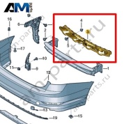 Крепежная планка Volkswagen Jetta VII 2020-2024 17A807863