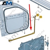 Уплотнитель передней двери (наружный) Audi A8 (D5) 2018-2024 4N0837718A
