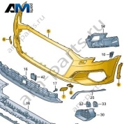 Бампер передний 8YG807065BGRU для Audi A3 (8Y) 2020-2026