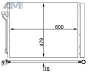 Радиатор кондиционера (MAHLE/KNECHT) AC463000S для BMW 5 серия (F10) 2011-2013 523i