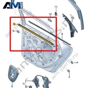 Уплотнитель паза стекла Volkswagen Jetta VII 2020-2024 17A839480A
