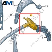 Усилитель стойки С Volkswagen T-Roc 2018-2024 2GA809486