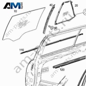 Уплотнитель заднего стекла левой двери наружний A2047354165 Mercedes C-class W204