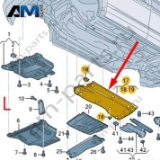 Защита днища левая Volkswagen Тигуан 5QS825201A