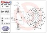 Задние перфорированные тормозные диски BREMBO 09.A200.1X Audi Q3 (F3) 2019-2026