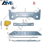 Накладка переднего бампера слева VAG 3CC854661BN0R Volkswagen 2021-2026