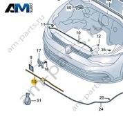 Трос капота 5HG823531 на Volkswagen Golf 8 2019-2026