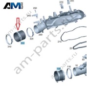 Патрубок коллектора на фильтр справа на Mercedes W223 AMG S63 (M177) A1770946200