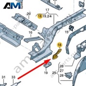 Гнездо домкрата Audi Q8 e-tron 2024-2024/Audi e-tron 2019-2023 4KE802845