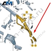 Боковина (внутренняя часть) Audi A6 (C8) Avant/Allroad 2019-2024 4K9809052