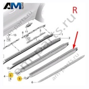 Облицовка подножки правого порога Porsche Macan (2014-2018) 95B854886A1E0