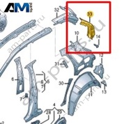 Усилитель стойки С Volkswagen Taigo 2022-2024 2G6809587