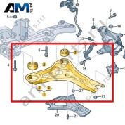 Поперечный рычаг в сборе Volkswagen id3 2020-2024 1EA407152A