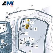 Петля задней левой двери верхняя 5H0833401A на Volkswagen Golf 8 2019-2026