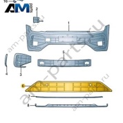 Решетка переднего бампера (черная) VAG 3CC853671C041 на Volkswagen 2021-2026