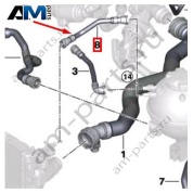 Шланг от радиатора к бачку BMW 5 серии (G30) 2017-2023 520i (B48C) 17128573221