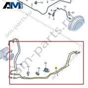 Тормозная трубка от переднего к заднему соединителю Volkswagen id-Buzz 2023-2024 1N3614742C