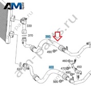 Маслопровод к двигателю от радиатора справа (верх) на Mercedes W222 AMG S63 (M177) A2225013500