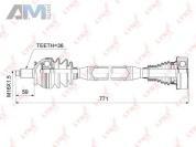 Привод в сборе правая LYNX для Audi A1 (8X) 2011-2018 CD-1025