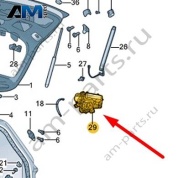 Замок багажника с доводчиком 5TD827887B для Шкода Карок 2021-2026