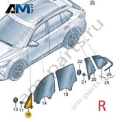 Стекло двери пассажира неподвижное Volkswagen Тигуан 571845114A5AP