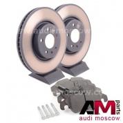 Передние диски и колодки Ауди А4 (B8) 2.0TFSI/TDI
