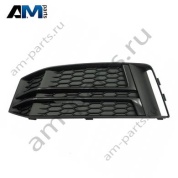 Решетка бампера левая без ПТФ (матовый хром) Ауди А4 В9 (рестайлинг) 8W0807681FFUQ