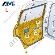 Дверь задняя левая VAG 3CC833055 Volkswagen 2021-2026