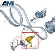 Кронштейн направляющего ролика VAG 057903417C