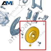 Тормозной диск Volkswagen id3 2020-2024 1EA615301
