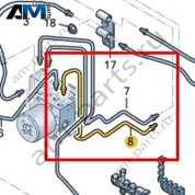 Тормозная трубка от гидроблока к соединению Volkswagen AMAROK 2017-2022 2H4614729B