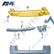 Усилитель заднего бампера VAG 3CC807305A Volkswagen 2021-2026