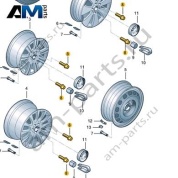 Колесный болт VAG WHT001812A Skoda 2019-2026