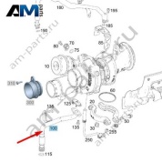 Обратный маслопровод турбины слева Mercedes W205 AMG C63 (M177) A1770900077