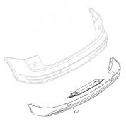 Бампер задний нижняя часть на Audi Q5 (2017-2020) 80A8074344W3