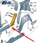 Усилитель стойки С Audi A8 (D5) 2018-2024 4N0809264D
