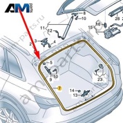 Уплотнитель крышки багажника Audi Q8 e-tron 2024-2024/Audi e-tron 2019-2023 4KE827705A