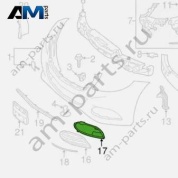 Кожух решетки ПТФ переднего бампера правая A2228850824 на Mercedes S-class W222