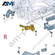 Направляющая заднего бампера сзади справа 5H6807394E на Volkswagen Golf 8 2019-2026