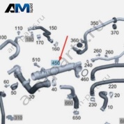 Трубопровод охлаждения к блоку для Mercedes C200 W205 (M274 E20) A2742000053