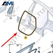 Уплотнитель двери (внутренний) Audi A6 (C8) Avant/Allroad 2019-2024 4K9833721A
