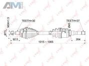 Полуось передняя левая LYNXauto на Mercedes ML W166 CD-1083